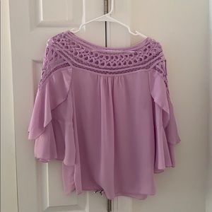 Elegant lavender blouse with free flowing sleeves